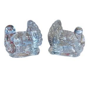 Glass Turkey Candle Holders Thanksgiving Table Decor Holiday Fall Autumn